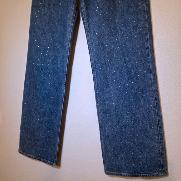 A&F '90s Relaxed Curve Love Rhinestone Stud Jeans 28 High Rise Y2K - Picture 3 of 8